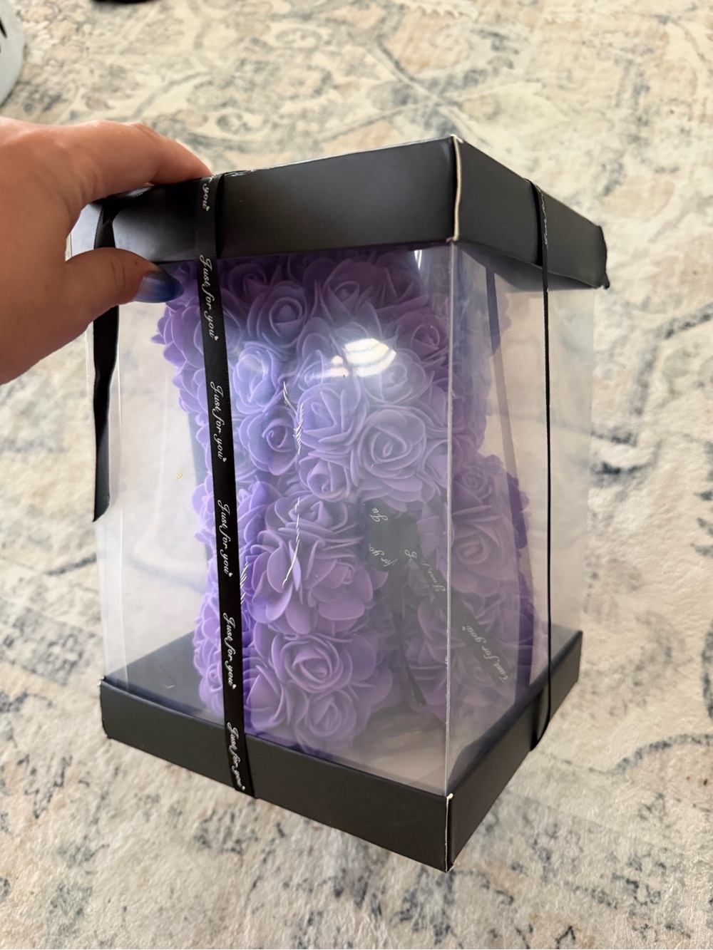 Lavender Rose Foam Bath Bear - Purple